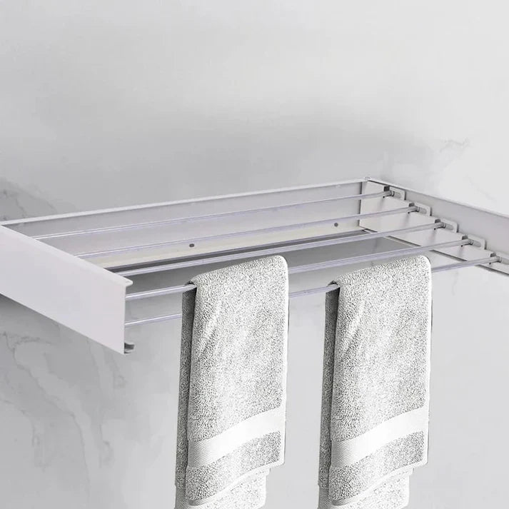 Wall-Mounted Foldable Clothes Drying Rack – 12 Bars | Space Saving | Stainless Steel