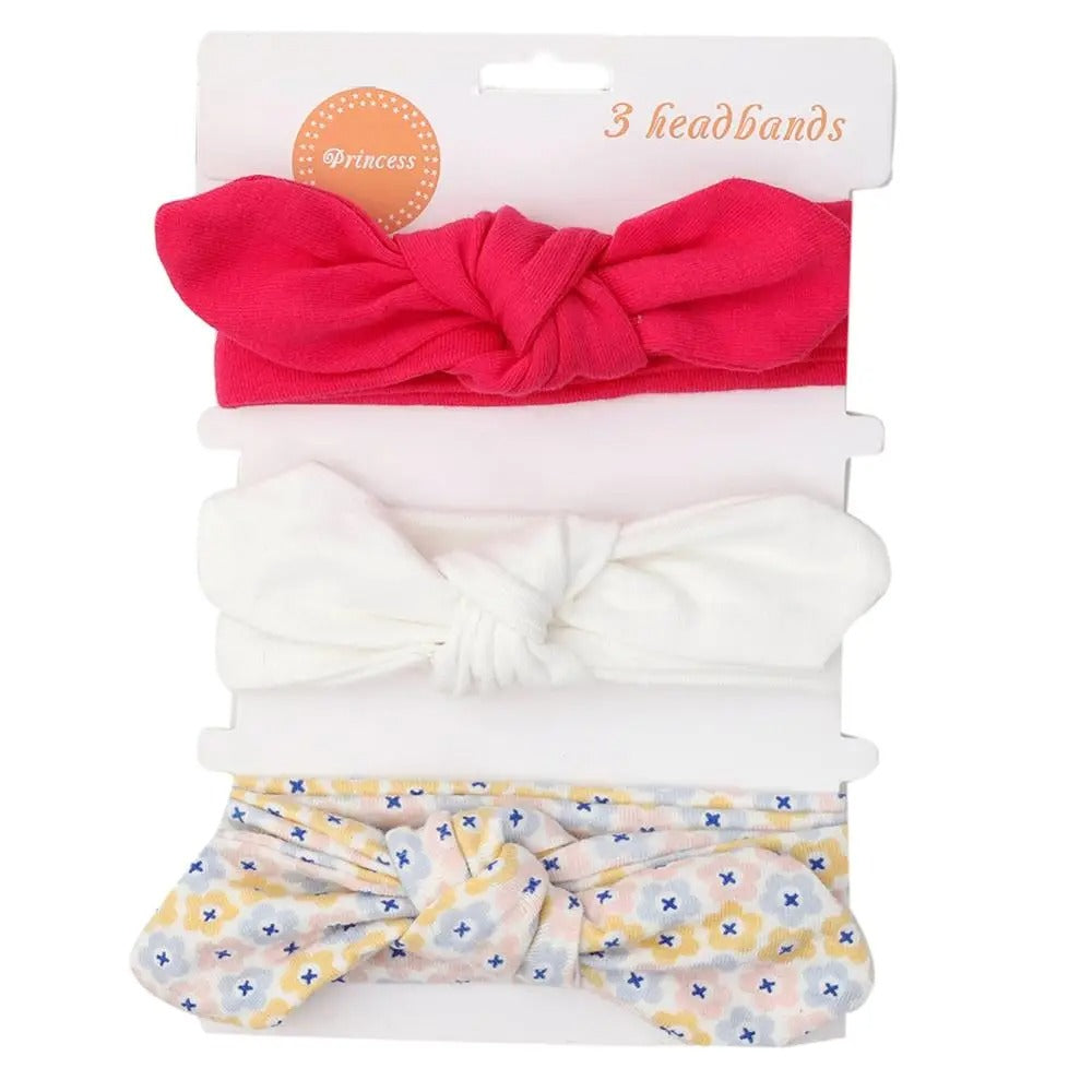 š 3 Pcs Baby Girl Headband Set ā Soft Cotton Hair Bands