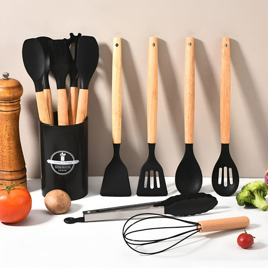 12 Pcs Silicone Kitchen Utensils Set | Heat Resistant & Non-Stick Safe