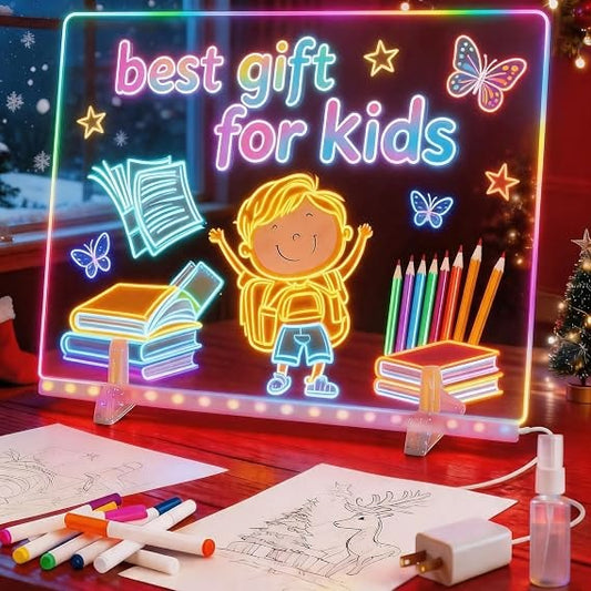 LED Writing Board with 7 Neon Markers