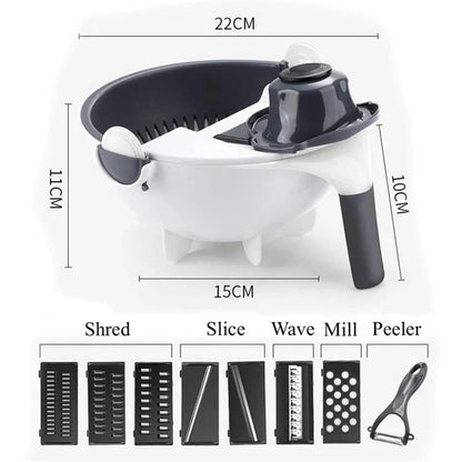 9-in-1 Magic Vegetable Slicer & Dicer | Drain Basket Included