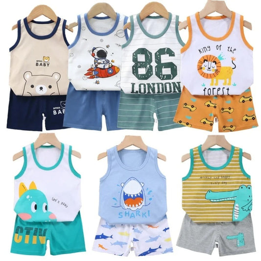 Cartoon Lion Kids 2-Piece Summer Set – Vest & Shorts
