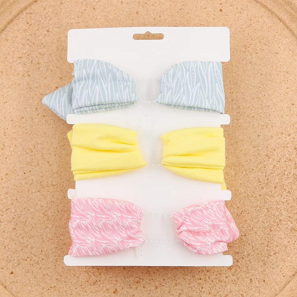 🎀 3 Pcs Baby Girl Headband Set – Soft Cotton Hair Bands
