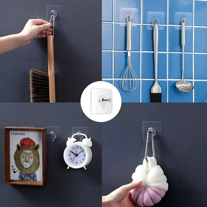 Strong Self-Adhesive Wall Hook – Transparent Multi-Purpose Hanger